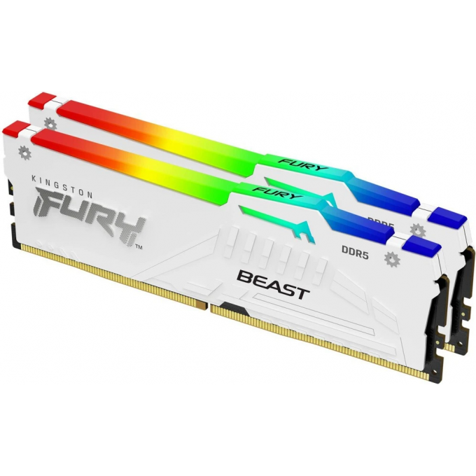 Память оперативная KINGSTON FURY BEAST WHITE RGB EXPO 64GB DDR5 6000MT/s CL36 DIMM KF560C36BWEAK2-64 Память оперативная KINGSTON FURY BEAST WHITE RGB EXPO 64GB DDR5 6000MT/s CL36 DIMM KF560C36BWEAK2-64