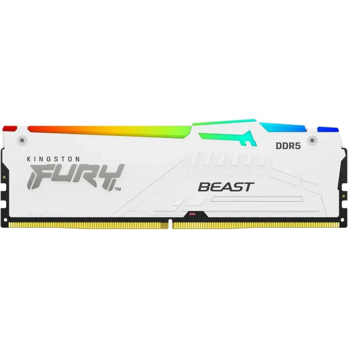 Память оперативная KINGSTON FURY BEAST WHITE RGB XMP 16GB 6400MT/s DDR5 CL32 DIMM KF564C32BWA-16