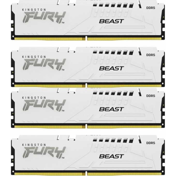 Память оперативная KINGSTON FURY BEAST WHITE XMP 128GB 5200MT/s DDR5 CL40 DIMM KF552C40BWK4-128 Память оперативная KINGSTON FURY BEAST WHITE XMP 128GB 5200MT/s DDR5 CL40 DIMM KF552C40BWK4-128